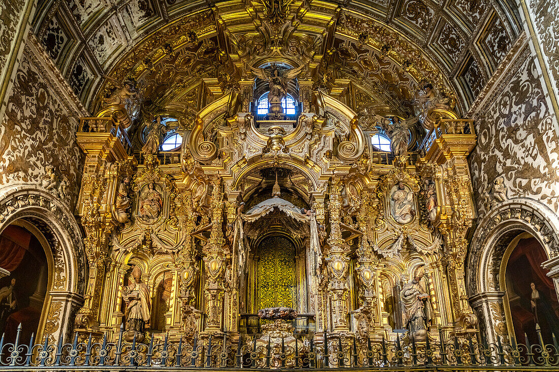 Altar of a side chapel of the Cathedral of Santa María de la Encarnación in Granada, Andalusia, Spain