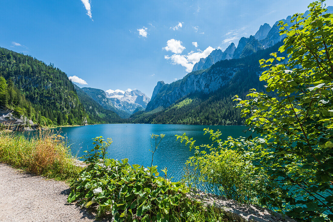 Vorderer Gosausee and Dachstein massif in Salzkammergut, Upper Austria, Austria