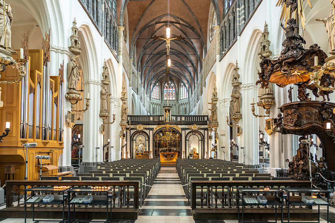 Interior of the Church of Our Lady in Bruges, Belgium