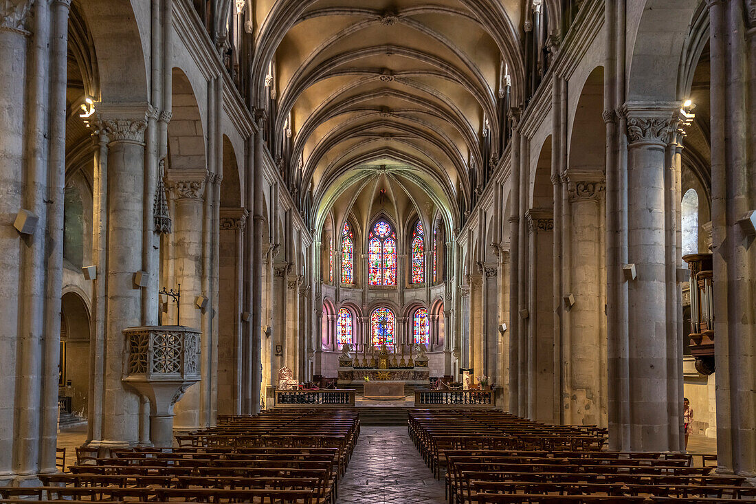 Interior of St. John Cathedral in Besancon, Bourgogne-Franche-Comté, France, Europe