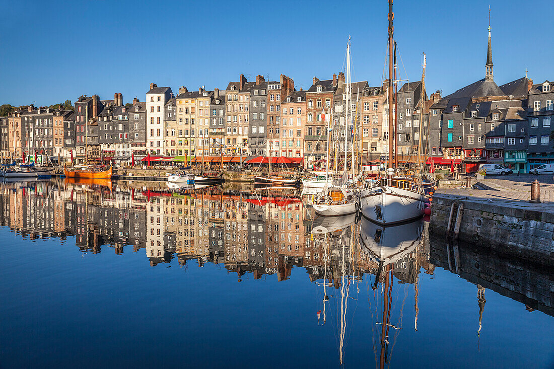 Honfleur harbor in the morning light, Calvados, Normandy, France