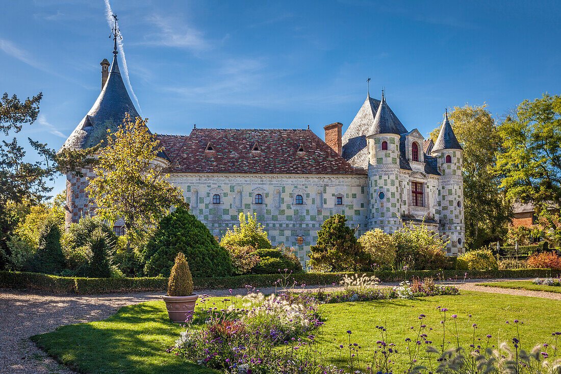 Park von Chateau Saint Germain-de-Livet, Orne, Normandie, Frankreich