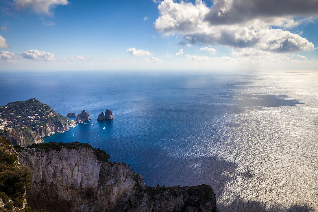 Blick vom Monte Solaro, Anacapri, Capri, Golf von Neapel, Kampanien, Italien