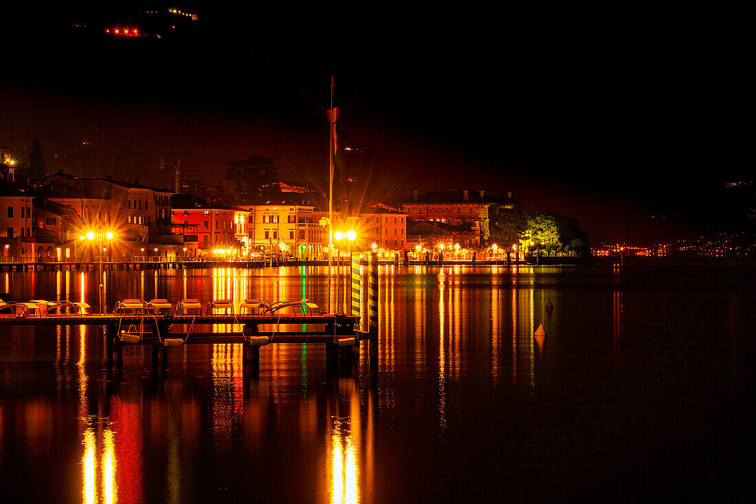 Gargnano at night, Lake Garda, Italy