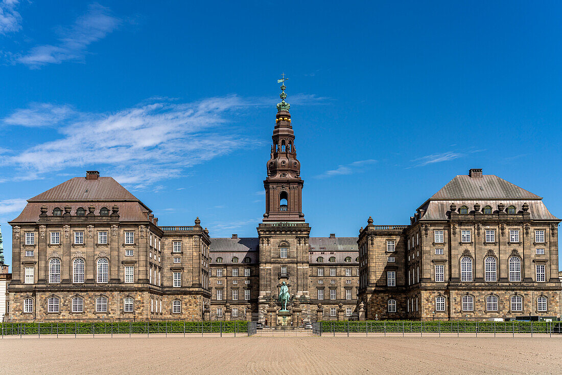 Main courtyard of Christiansborg Palace, Copenhagen, Denmark, Europe
