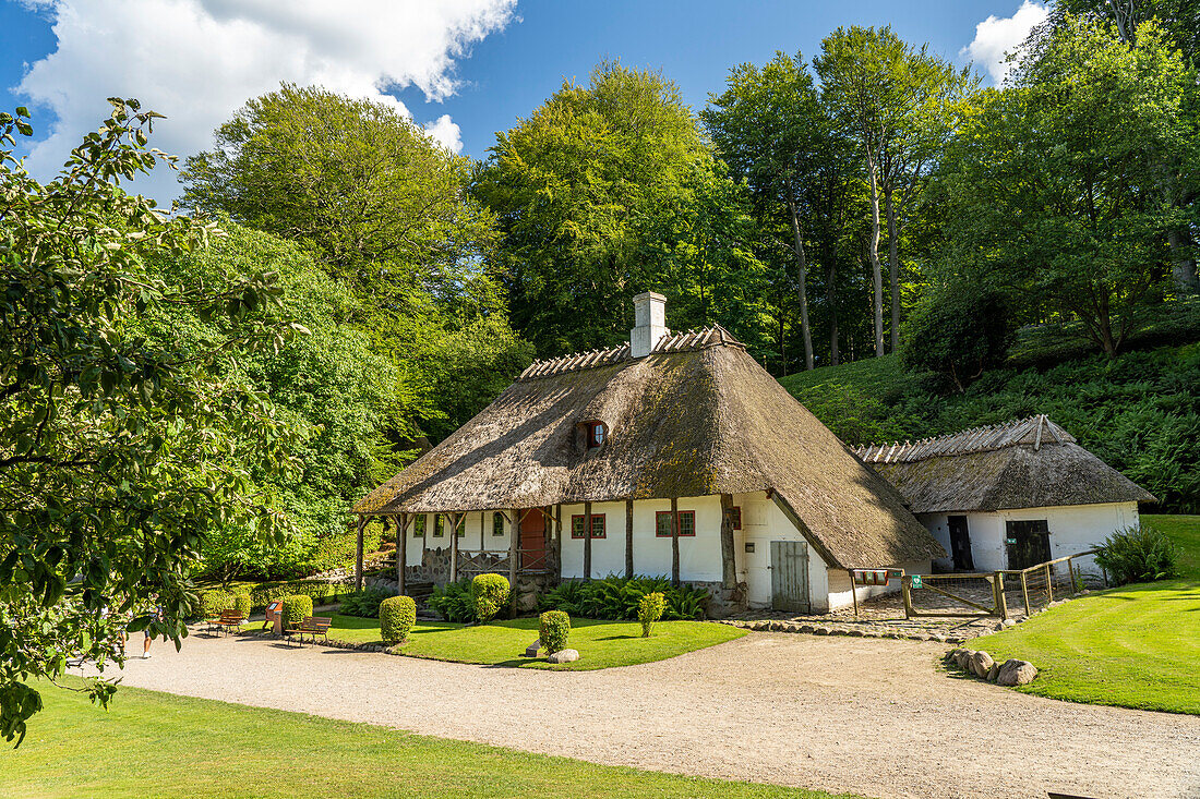 Schweizerhytten, the Swiss House at the park entrance, Liselund Castle mansion, Mon island, Denmark, Europe