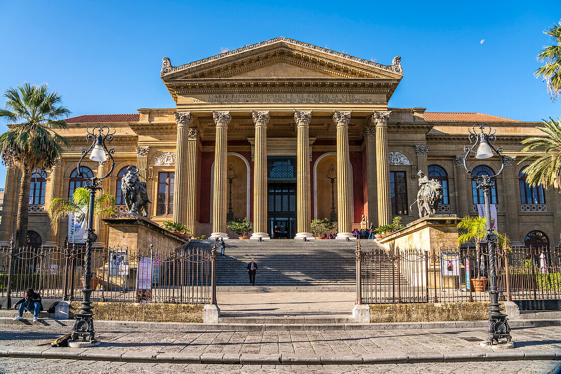 Palermo's Teatro Massimo opera house, Palermo, Sicily, Italy, Europe