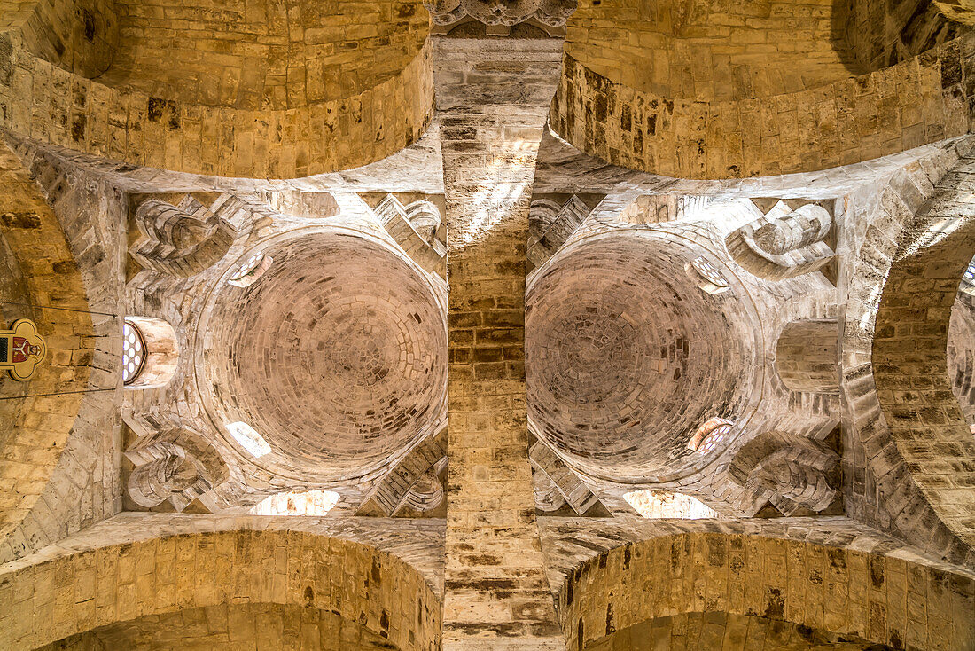 Vaulted ceiling of the Church of San Cataldo, Palermo, Sicily, Italy, Europe