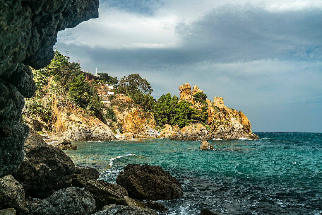 Bizarre rocks at Kalura Bay near Cefalu, Sicily, Italy, Europe