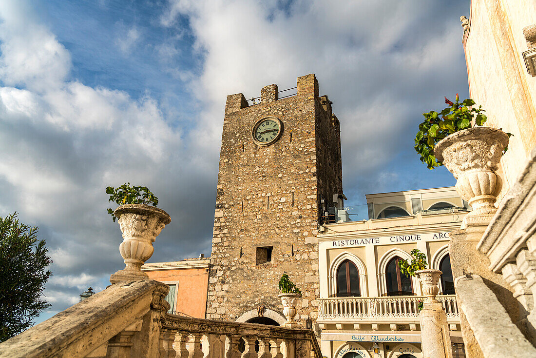 Torre dell'Orologio tower, Taormina, Sicily, Italy, Europe