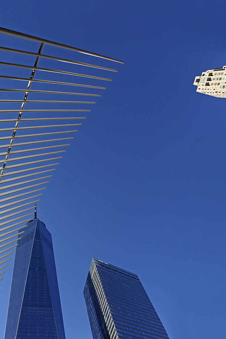 Detail of the Oculus and the World Trade Center, Downtown Manhattan, New York, New York, USA