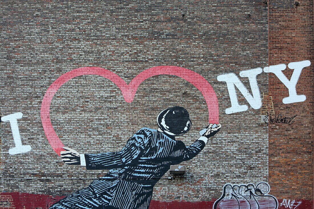 Graffiti an einer Hauswand in Chelsea, Manhattan, New York, New York, USA