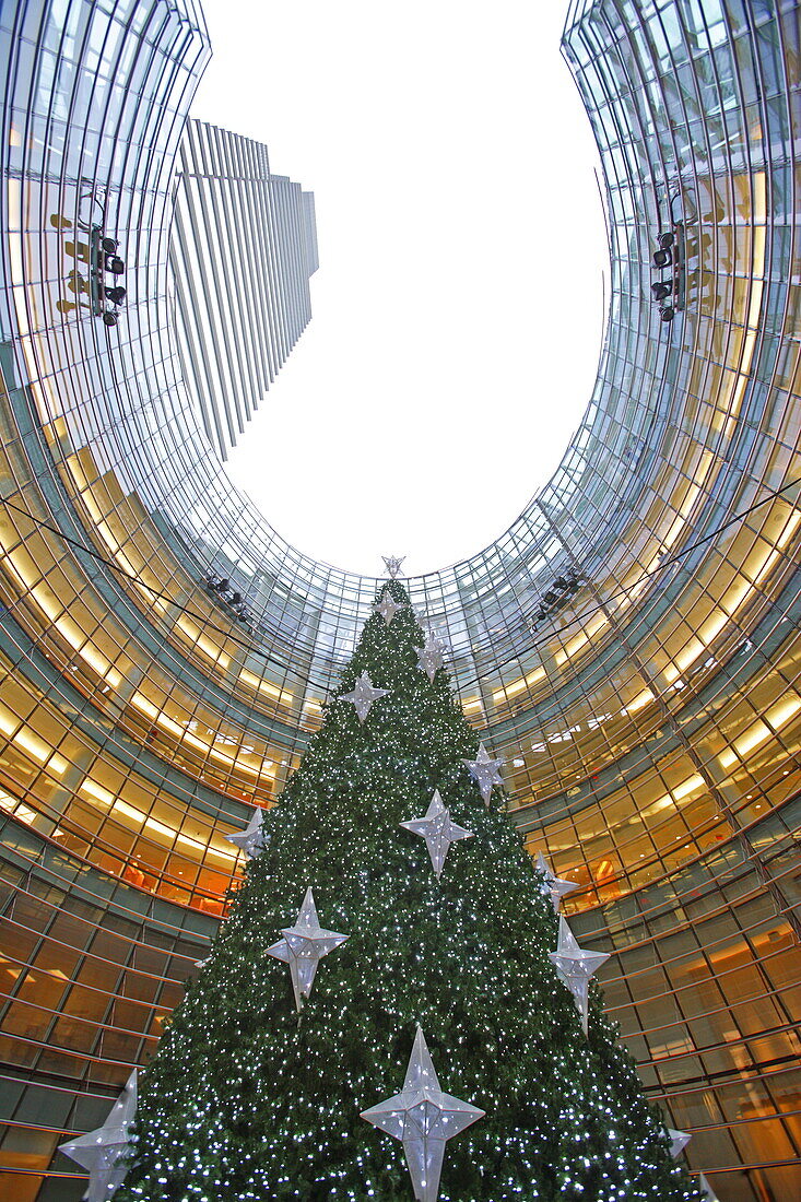 Weihnachtsbaum, Time Warner Center, Manhattan, New York, New York, USA