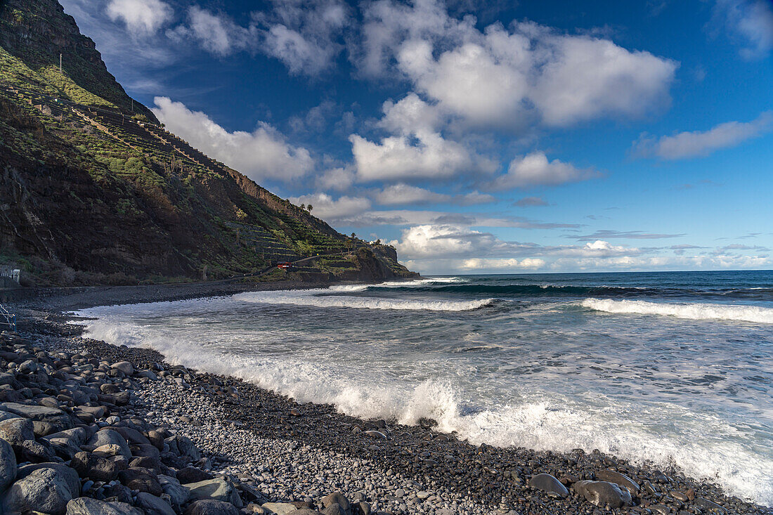 Der Strand Playa Hermigua, La Gomera, Kanarische Inseln, Spanien 