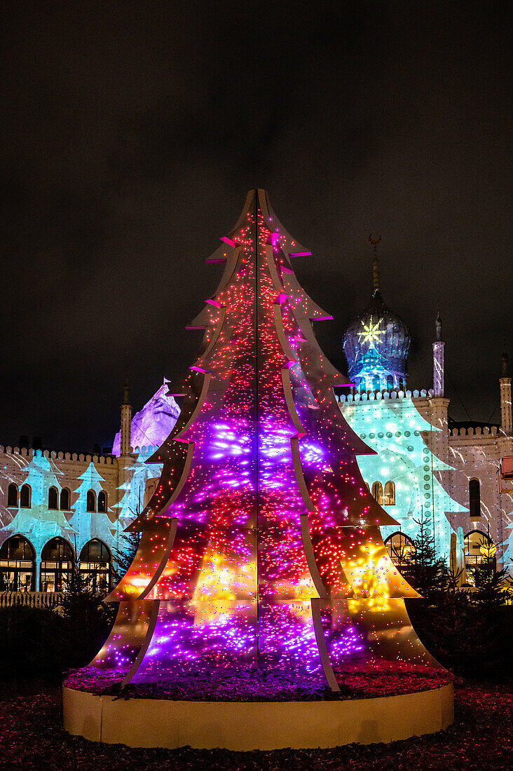 Christmas spirit at Tivoli Gardens in Copenhagen, Denmark