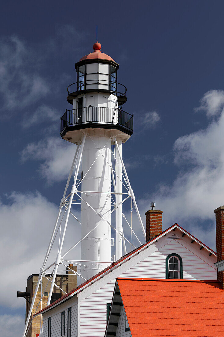 Whitefish Point Lighthouse, the oldest operating light on Lake Superior, Upper Peninsula, Michigan