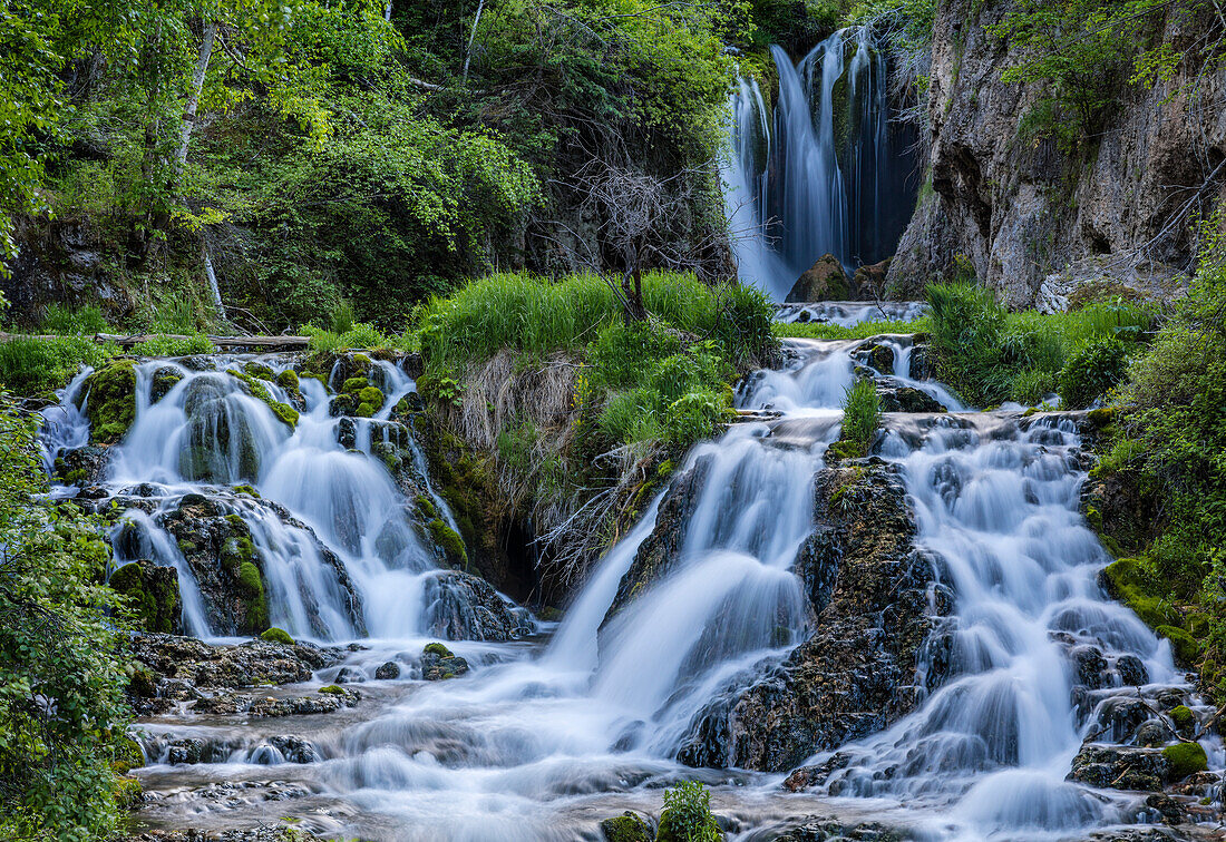 Roughlock Falls im Spearfish Canyon im Black Hills National Forest, South Dakota, USA