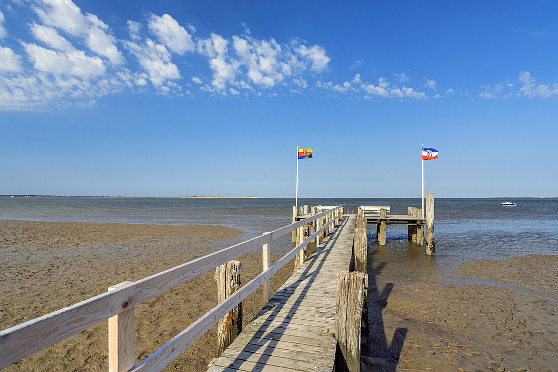 Pier in Utersum, Foehr Island, Schleswig-Holstein, Germany