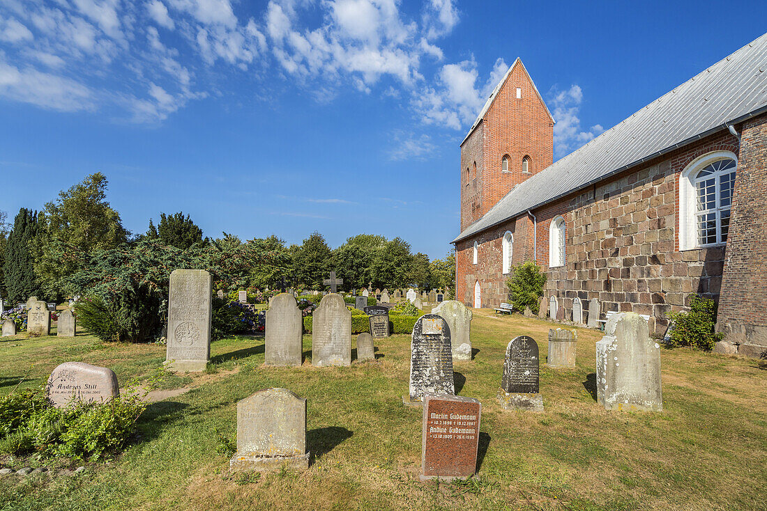 Church of St. Laurentii in Süderende, Foehr Island, Schleswig-Holstein, Germany