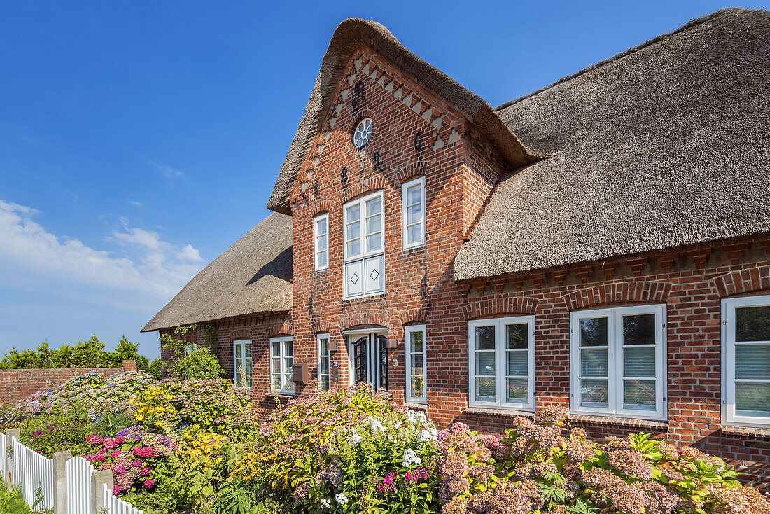 Frisian house in Süderende, Foehr Island, Schleswig-Holstein, Germany