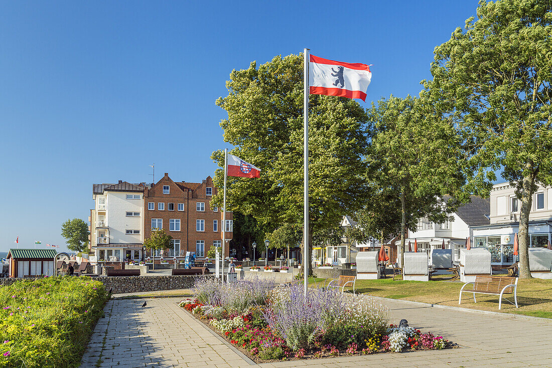 Promenade am Strand, Wyk, Insel Föhr, Schleswig-Holstein, Deutschland