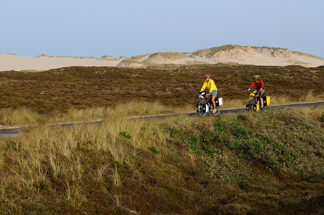 Cyclist on the elbow, Sylt, North Friesland, North Sea, Schleswig-Holstein, Germany, MR
