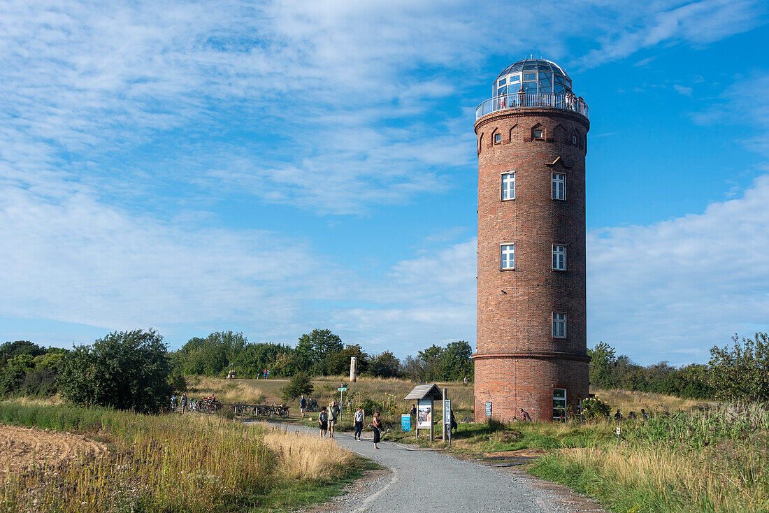 Historic observation tower, steep coast at Cape Arkona, Ruegen Island, Mecklenburg-West Pomerania, Germany