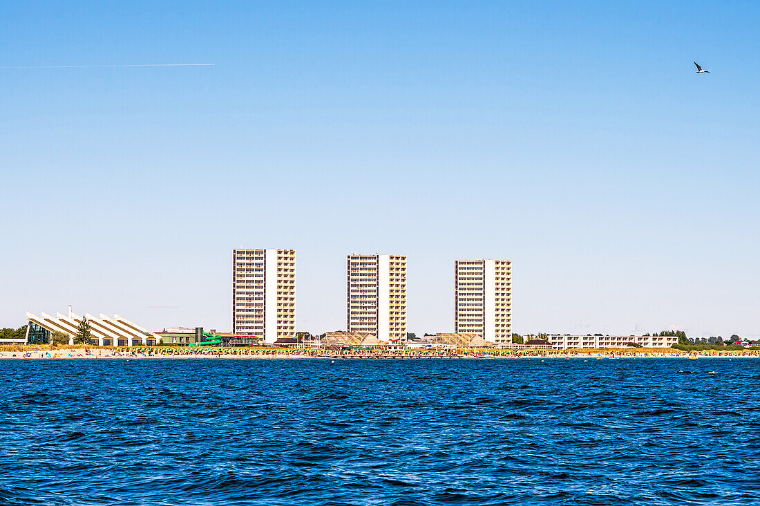 View of the houses of the architect Arne Jacobsen in Burgtiefe, Fehmarn, Insel, Ostholstein, Schleswig-Holstein, Germany