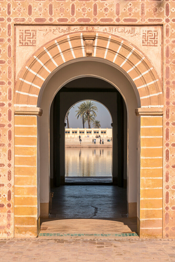 Pavillon im Menara-Garten, Marrakesch, Königreich Marokko, Afrika