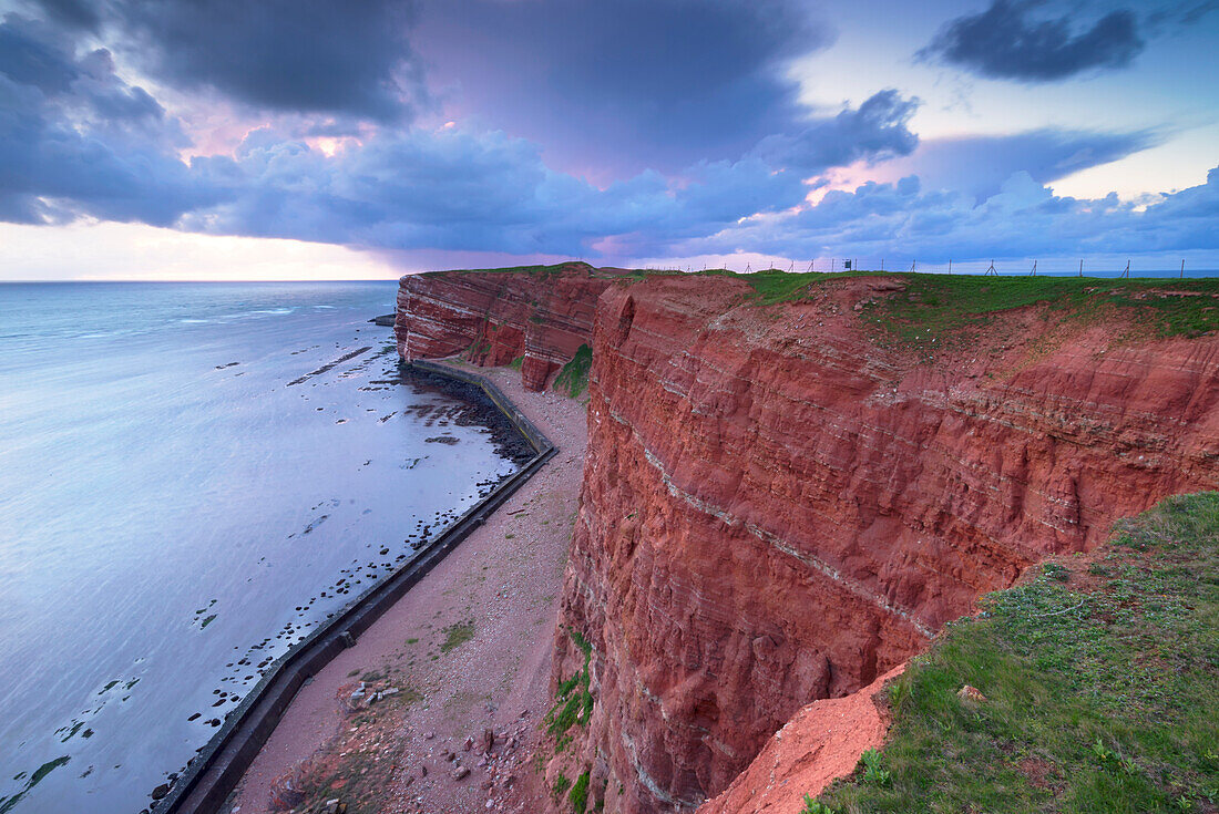Storm coming up on the cliffs of the island of Heligoland.