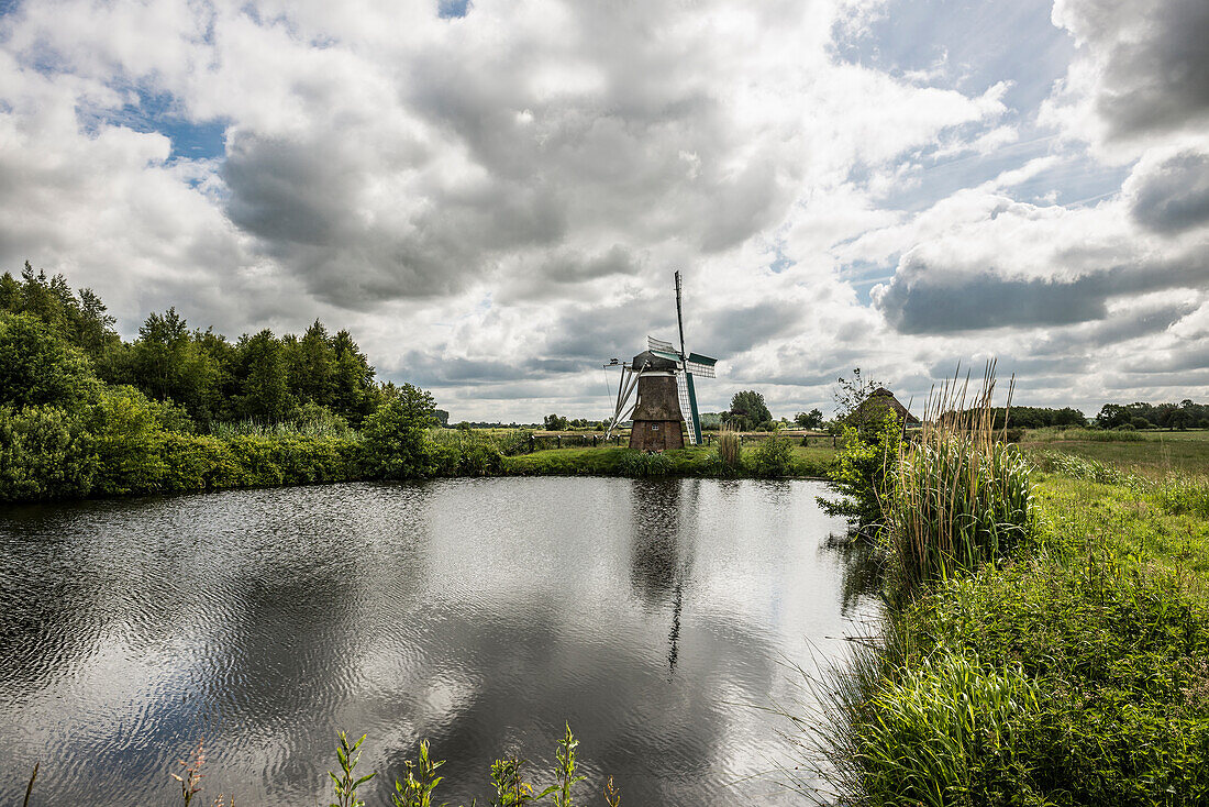 Windmühle am See, Bedekaspel, Großes Meer, Südbrookmerland, Ostfriesland, Niedersachsen, Deutschland