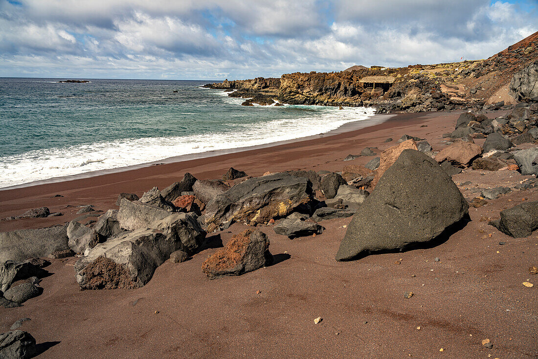 The red beach Playa del Verodal, El Hierro, Canary Islands, Spain