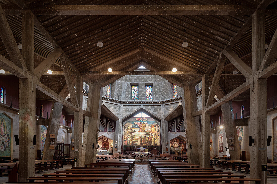 Interior of the Basilica of the Annunciation, Nazareth, Israel, Middle East, Asia