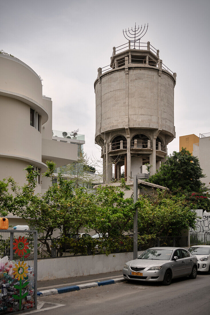 Water Tower in the Bauhaus Quarter, Tel Aviv, Israel, Middle East, Asia
