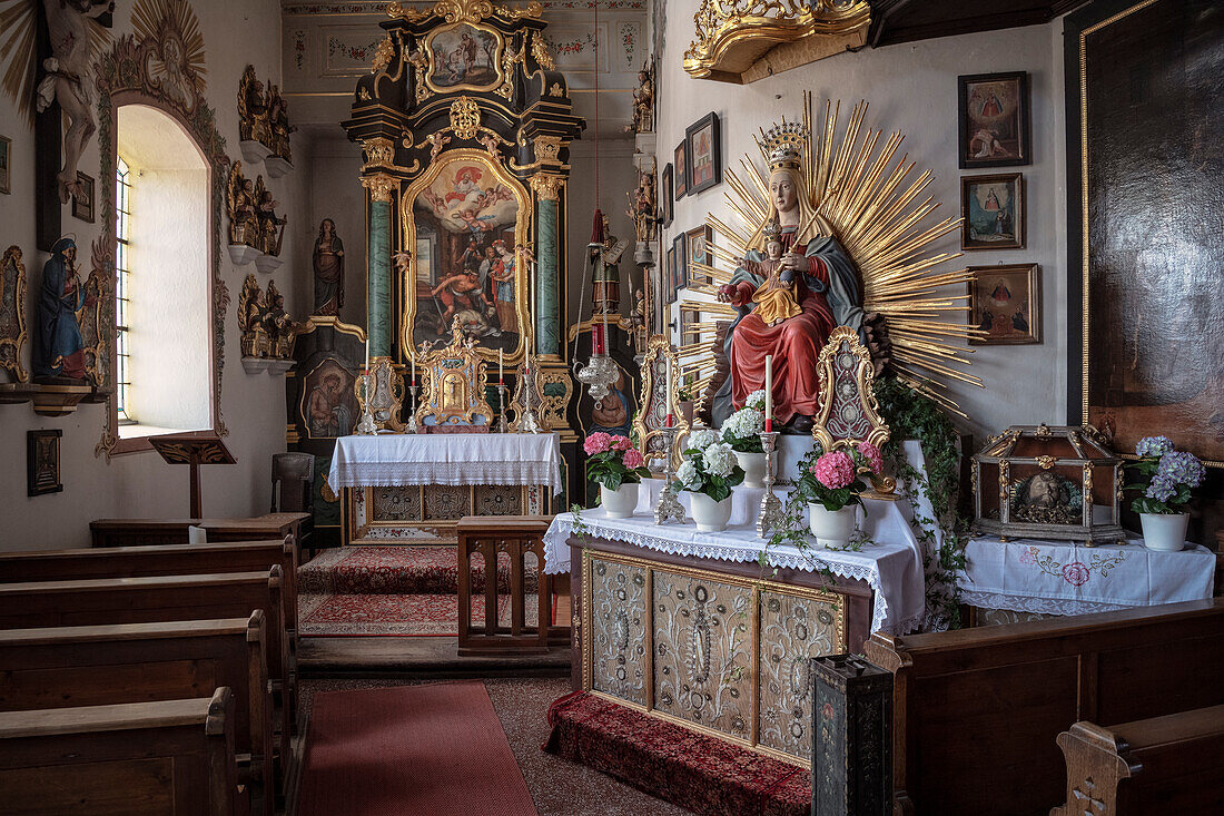 Altar in Thierberg Chapel, Kufstein, Tyrol, Austria, Alps, Europe