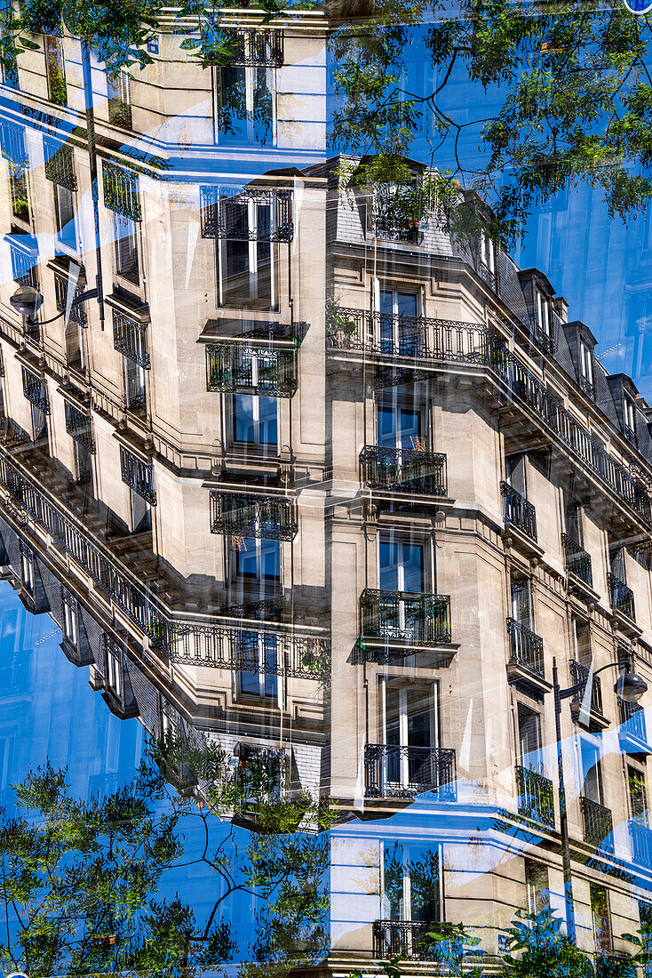 Klassische Wohngebäude im Viertel Villette in Paris, Frankreich.