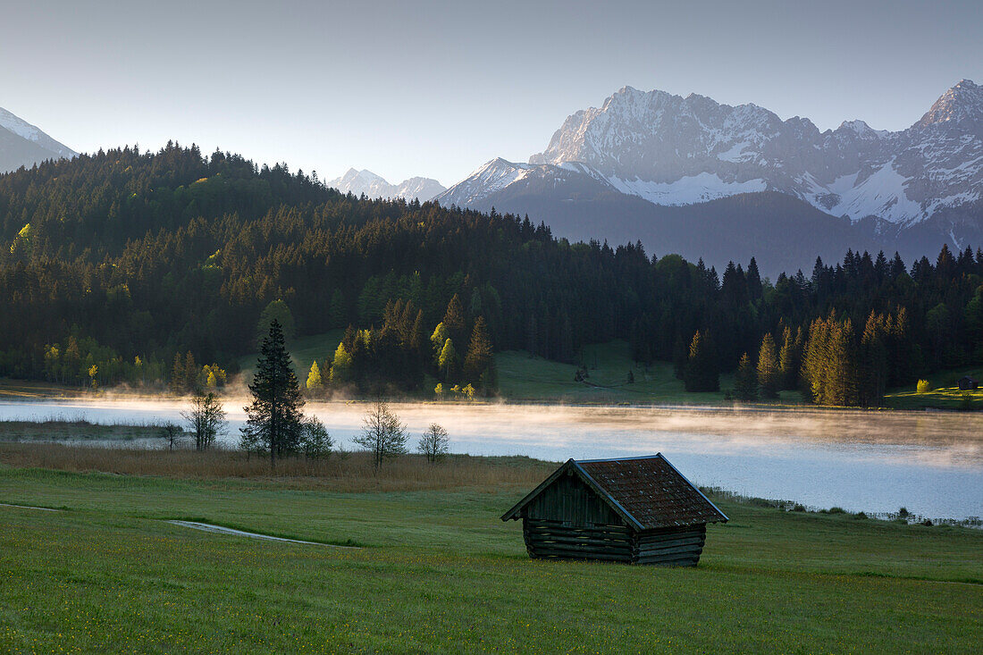 Blick zum Karwendel, Geroldsee, Bayern, Deutschland