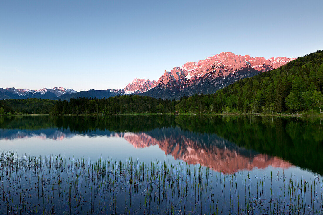 Lautersee, view to the Karwendel, near Mittenwald, Bavaria, Germany