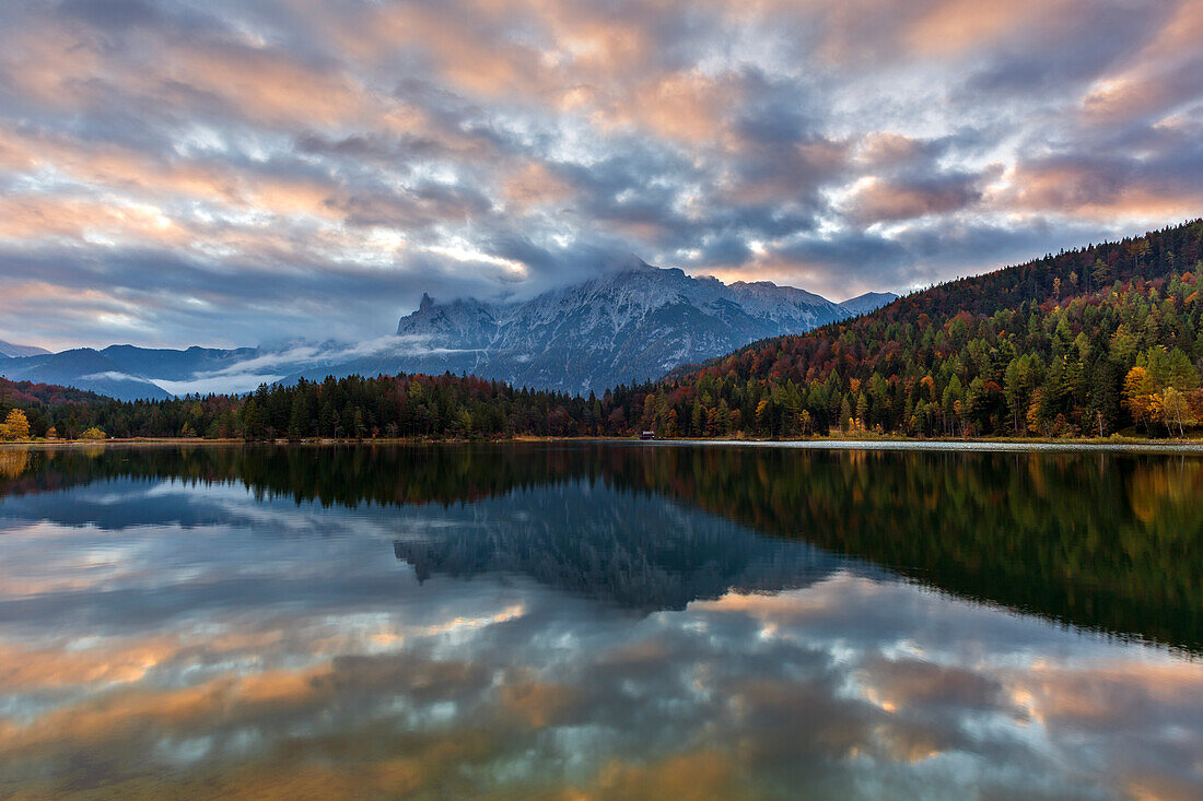 Lautersee, Blick zum Karwendel, Bayern, Deutschland