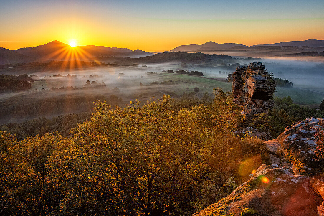 Sunrise at the Geiersteinen, Rhineland-Palatinate, Germany