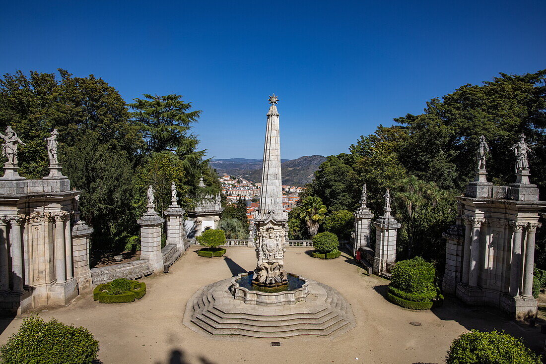 Blick vom Heiligtum von Nossa Senhora dos Remedios, Lamego, Viseu, Portugal, Europa