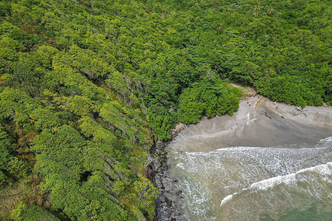 Aerial view of beach at Requin Bay, Saint David, Grenada, Caribbean