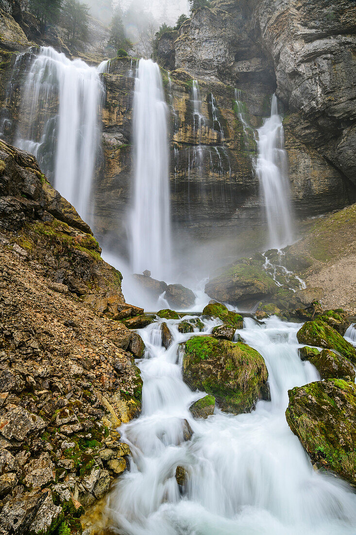 Wasserfall Cirque de Saint-Meme, Naturreservat Hauts de Chartreuse, Chartreuse, Vercors, Savoien, Savoyen, Frankreich