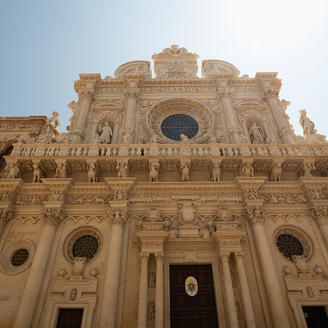 Italy, Apulia, Lecce, Facade of basilica