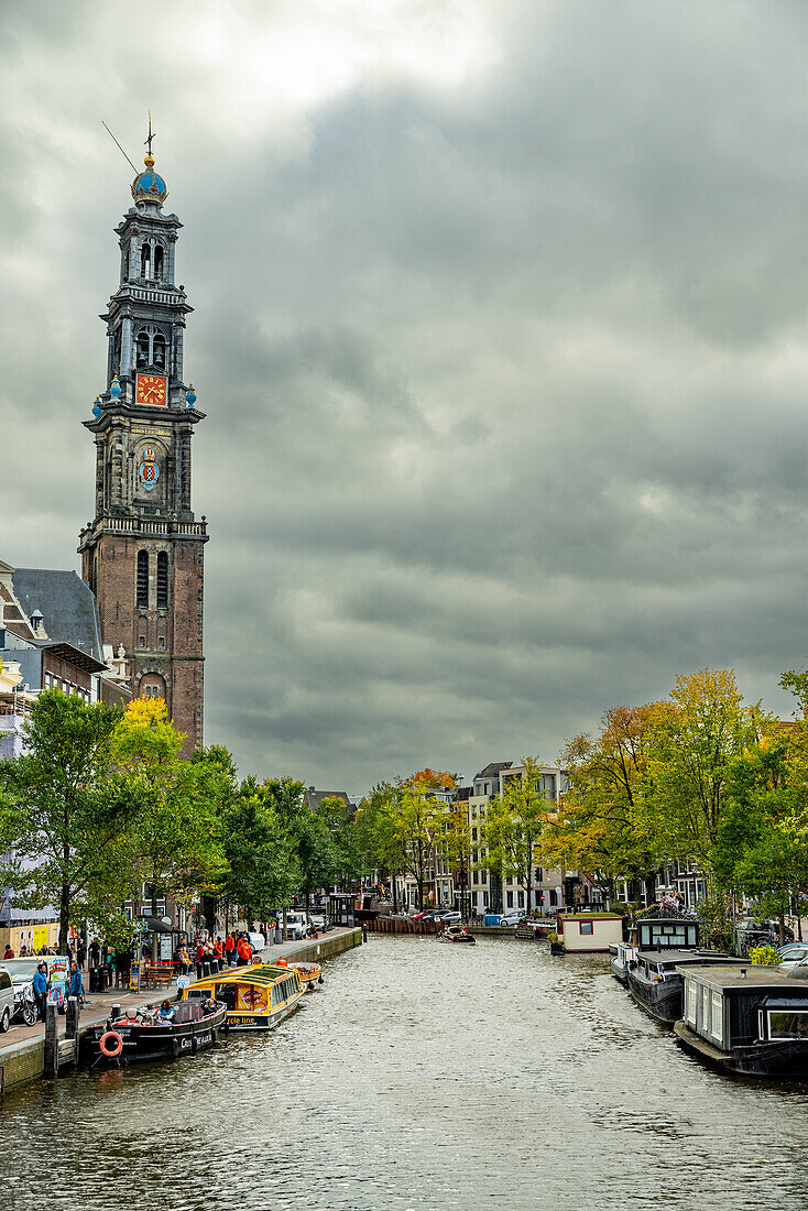 Boating on the canals in Amsterdam