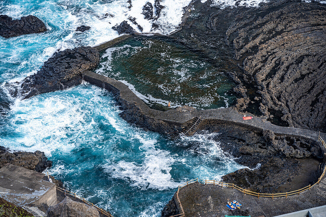 Natural swimming pools in the village of Pozo de las Calcosas, El Hierro, Canary Islands, Spain