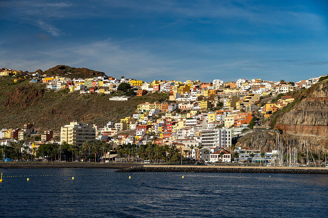 Stadtansicht der Hauptstadt San Sebastián de La Gomera, La Gomera, Kanarische Inseln, Spanien