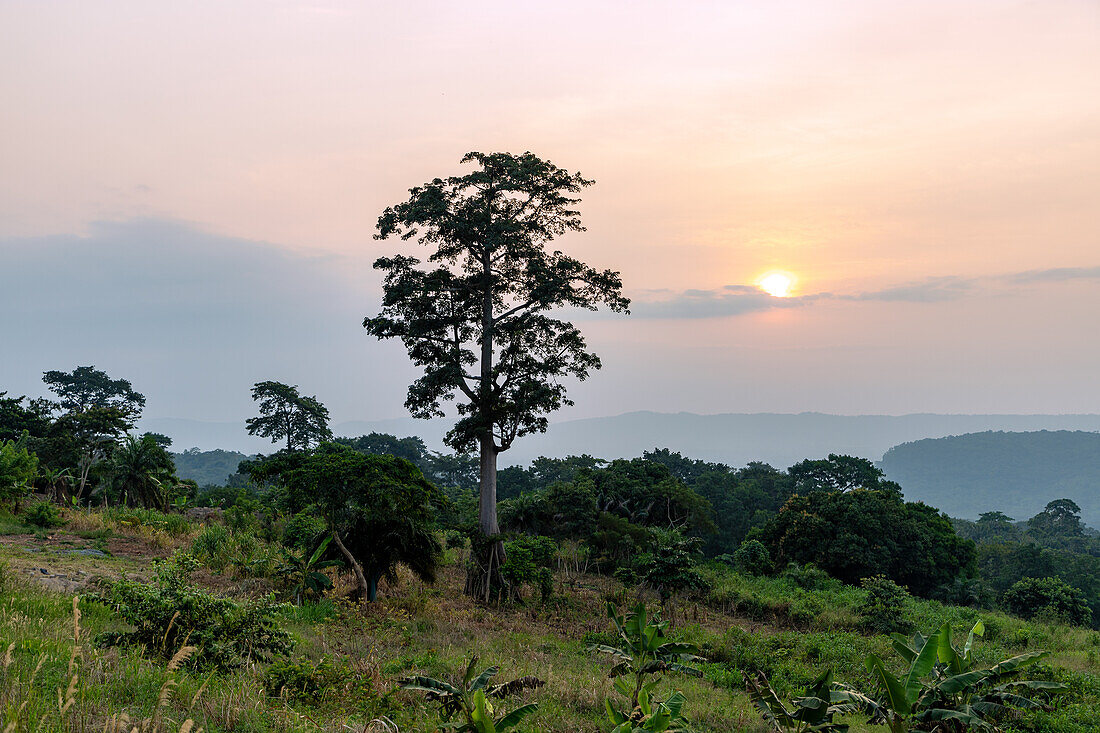 Afadzado mountain landscape at Ho in the Volta Region of eastern Ghana in West Africa