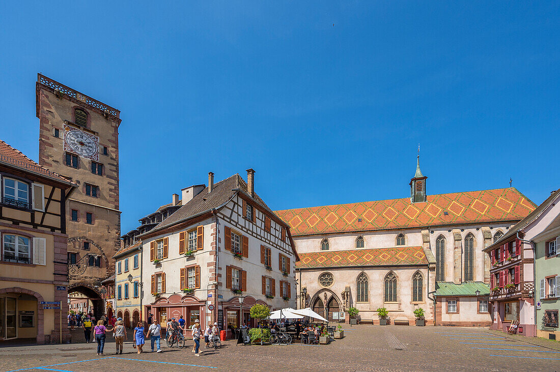 Tour des Bouchers, Grand Rue, Ribeauville, Rappoltsweiler, Haut-Rhin, Route des Vins d'Alsace, Elsässer Weinstraße, Grand Est, Frankreich