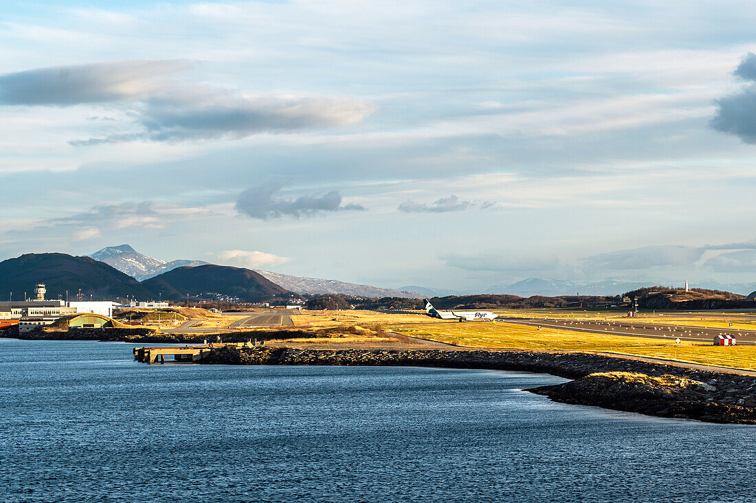 View of Bodö Airfield from the water side, Bodö, Region of Nordland, Norway, Europe